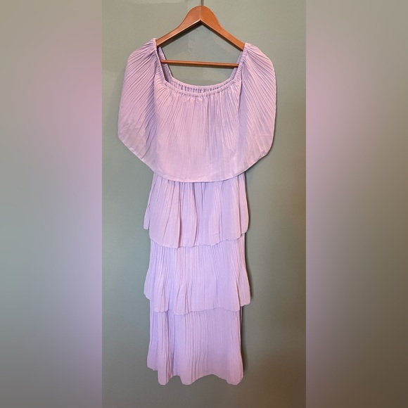 NWT ETCYY Women's Off The Shoulder Ruffles Loose Chiffon Midi Dress Size Large - Picture 5 of 10